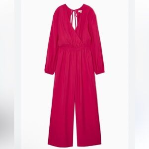 COS Open Back Pink Wide Leg Jumpsuit US 6 New With Tags